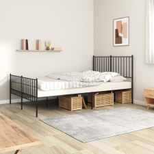 vidaXL fekete fém ágykeret fej- és lábtámlával 120 x 190 cm ágy és ágykellék
