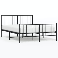 vidaXL fekete fém ágykeret fej- és lábtámlával 120 x 190 cm (352495) ágy és ágykellék