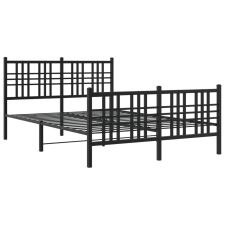 vidaXL fekete fém ágykeret fej- és lábtámlával 120 x 190 cm (376339) ágy és ágykellék