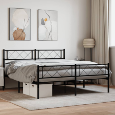 vidaXL fekete fém ágykeret fej- és lábtámlával 120 x 200 cm ágy és ágykellék