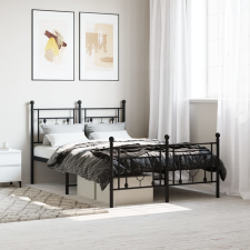 vidaXL fekete fém ágykeret fej- és lábtámlával 120 x 200 cm ágy és ágykellék