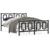 vidaXL Fekete fém ágykeret fej- és lábtámlával 135 x 190 cm