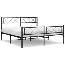 vidaXL fekete fém ágykeret fej- és lábtámlával 140 x 190 cm (372295) ágy és ágykellék