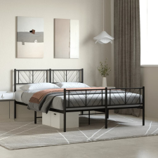 vidaXL fekete fém ágykeret fej- és lábtámlával 140 x 200 cm ágy és ágykellék