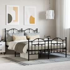 vidaXL fekete fém ágykeret fej- és lábtámlával 140 x 200 cm ágy és ágykellék