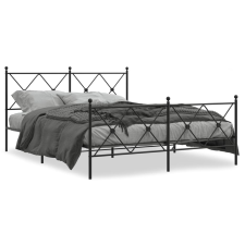 vidaXL fekete fém ágykeret fej- és lábtámlával 150 x 200 cm ágy és ágykellék