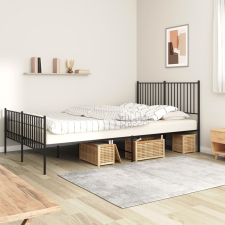 vidaXL fekete fém ágykeret fej- és lábtámlával 160 x 200 cm ágy és ágykellék