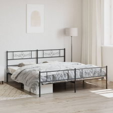 vidaXL fekete fém ágykeret fej- és lábtámlával 183 x 213 cm ágy és ágykellék