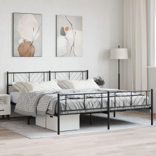 vidaXL fekete fém ágykeret fej- és lábtámlával 183 x 213 cm ágy és ágykellék