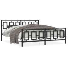 vidaXL Fekete fém ágykeret fej- és lábtámlával 183 x 213 cm ágy és ágykellék