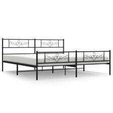 vidaXL fekete fém ágykeret fej- és lábtámlával 183 x 213 cm (355290) ágy és ágykellék