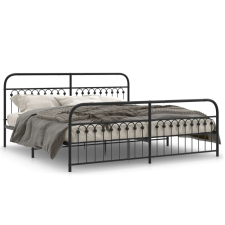 vidaXL fekete fém ágykeret fej- és lábtámlával 193 x 203 cm ágy és ágykellék