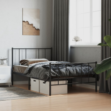 vidaXL Fekete fém ágykeret fej- és lábtámlával 80 x 200 cm ágy és ágykellék