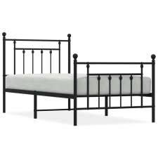 vidaXL fekete fém ágykeret fej- és lábtámlával 80 x 200 cm (353546) ágy és ágykellék