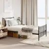vidaXL fekete fém ágykeret fej- és lábtámlával 90 x 190 cm