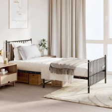 vidaXL fekete fém ágykeret fej- és lábtámlával 90 x 190 cm ágy és ágykellék