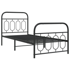 vidaXL fekete fém ágykeret fej- és lábtámlával 90 x 200 cm ágy és ágykellék