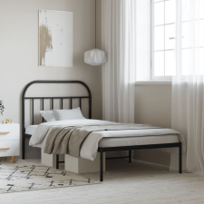 vidaXL fekete fém ágykeret fejtámlával 100 x 190 cm ágy és ágykellék