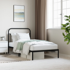 vidaXL fekete fém ágykeret fejtámlával 100 x 190 cm ágy és ágykellék
