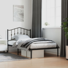 vidaXL fekete fém ágykeret fejtámlával 100 x 190 cm ágy és ágykellék