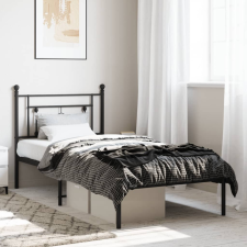 vidaXL fekete fém ágykeret fejtámlával 100 x 190 cm ágy és ágykellék