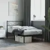 vidaXL fekete fém ágykeret fejtámlával 100 x 190 cm