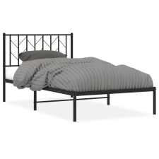 vidaXL fekete fém ágykeret fejtámlával 100 x 190 cm (374431) ágy és ágykellék