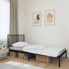 vidaXL Fekete fém ágykeret fejtámlával 100 x 200 cm ágy és ágykellék