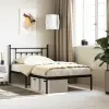 vidaXL fekete fém ágykeret fejtámlával 100 x 200 cm