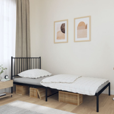 vidaXL fekete fém ágykeret fejtámlával 107 x 203 cm ágy és ágykellék