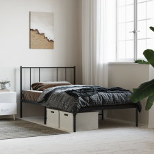 vidaXL fekete fém ágykeret fejtámlával 107 x 203 cm ágy és ágykellék
