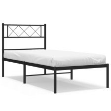 vidaXL fekete fém ágykeret fejtámlával 107 x 203 cm (372273) ágy és ágykellék
