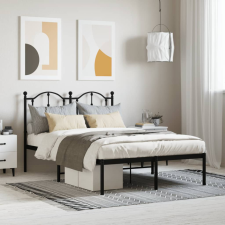vidaXL fekete fém ágykeret fejtámlával 120 x 190 cm ágy és ágykellék