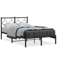 vidaXL fekete fém ágykeret fejtámlával 120 x 200 cm ágy és ágykellék