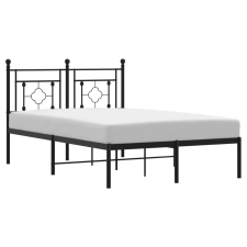 vidaXL fekete fém ágykeret fejtámlával 120 x 200 cm (374337) ágy és ágykellék