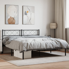 vidaXL fekete fém ágykeret fejtámlával 135 x 190 cm ágy és ágykellék