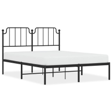 vidaXL fekete fém ágykeret fejtámlával 140 x 190 cm (373887) ágy és ágykellék
