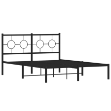 vidaXL fekete fém ágykeret fejtámlával 140 x 190 cm (376226) ágy és ágykellék