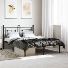 vidaXL fekete fém ágykeret fejtámlával 140 x 200 cm ágy és ágykellék