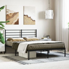 vidaXL Fekete fém ágykeret fejtámlával 150 x 200 cm ágy és ágykellék