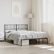 vidaXL fekete fém ágykeret fejtámlával 150 x 200 cm ágy és ágykellék