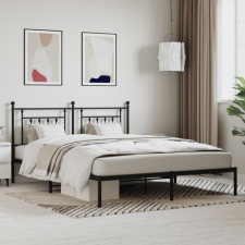 vidaXL fekete fém ágykeret fejtámlával 160 x 200 cm ágy és ágykellék