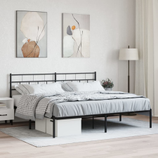 vidaXL fekete fém ágykeret fejtámlával 180 x 200 cm ágy és ágykellék