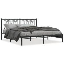 vidaXL fekete fém ágykeret fejtámlával 180 x 200 cm ágy és ágykellék