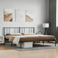vidaXL fekete fém ágykeret fejtámlával 180 x 200 cm ágy és ágykellék