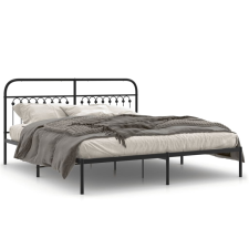vidaXL fekete fém ágykeret fejtámlával 183 x 203 cm ágy és ágykellék