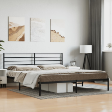vidaXL Fekete fém ágykeret fejtámlával 183 x 213 cm ágy és ágykellék