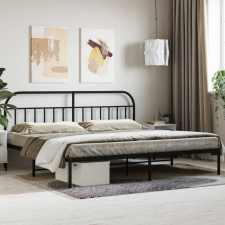 vidaXL fekete fém ágykeret fejtámlával 193 x 203 cm ágy és ágykellék