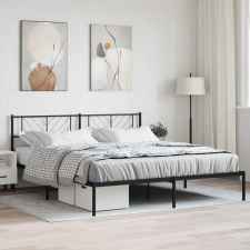 vidaXL fekete fém ágykeret fejtámlával 193 x 203 cm ágy és ágykellék