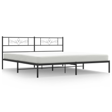 vidaXL fekete fém ágykeret fejtámlával 193 x 203 cm (355273) ágy és ágykellék